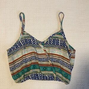 Rue21 Blue and White Crop Camisole Top